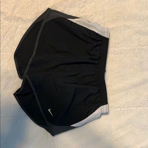 black white and grey nike shorts